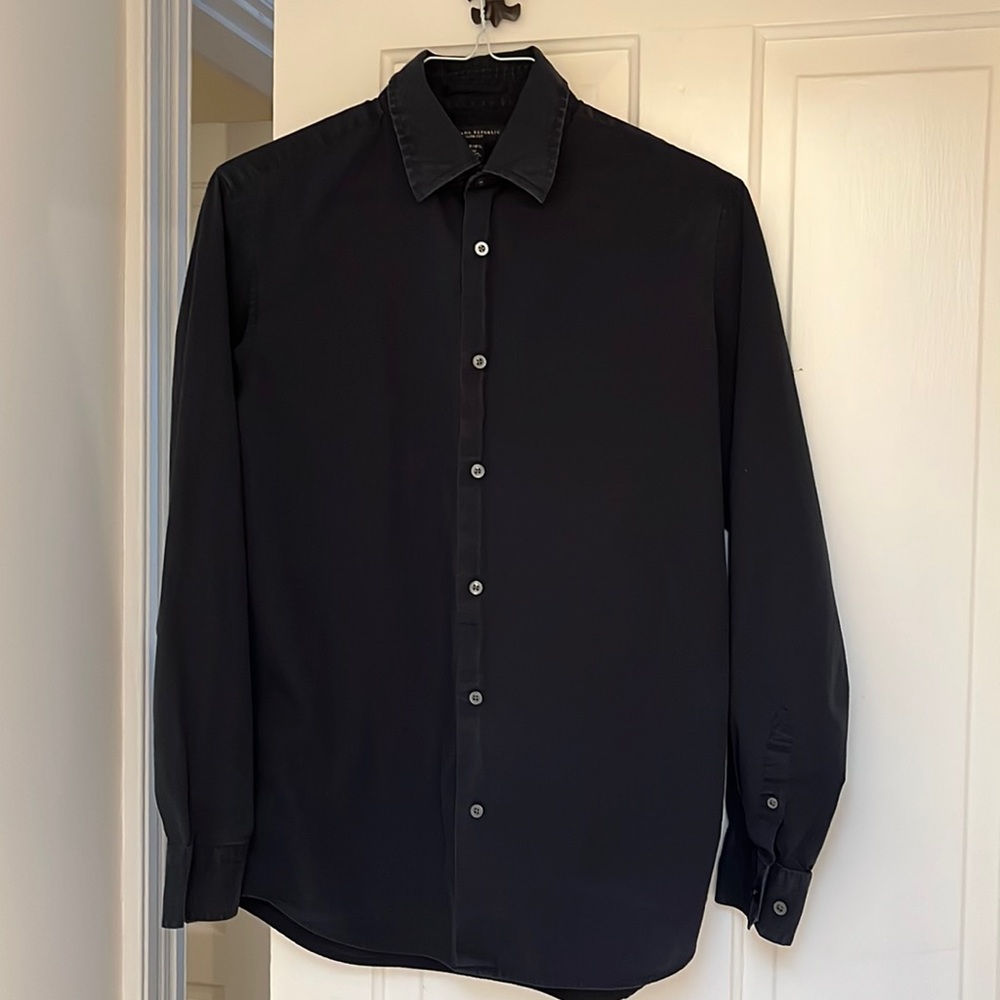 BANANA REPUBLIC MEN’s SHIRT MEDIUM 15 15 1/2 SLIM FIT BLACK